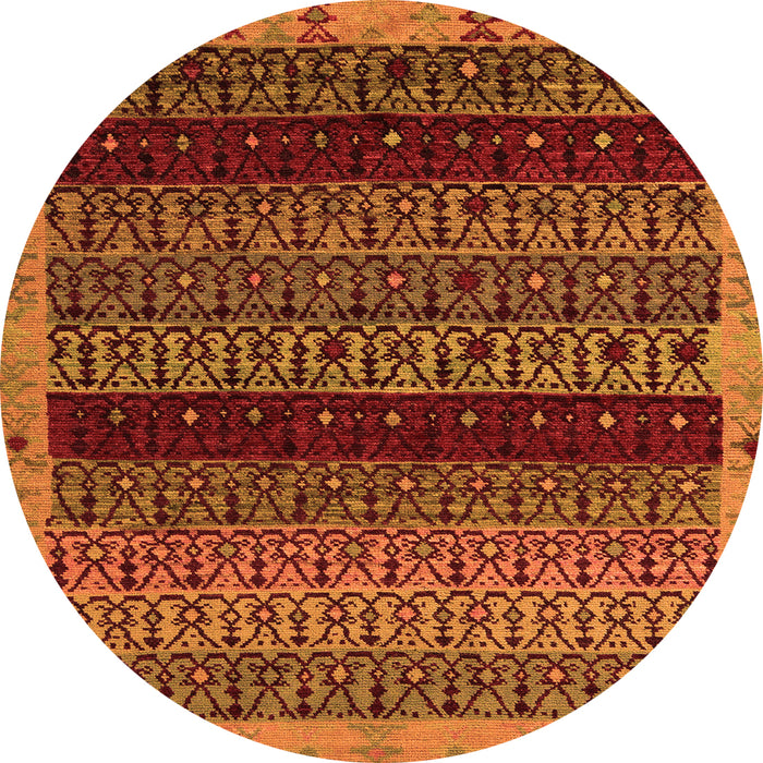 Round Abstract Orange Modern Rug, abs5165org