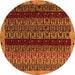 Round Abstract Orange Modern Rug, abs5165org