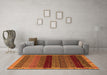 Machine Washable Abstract Orange Modern Area Rugs in a Living Room, wshabs5165org