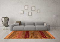 Machine Washable Abstract Orange Modern Rug, wshabs5165org