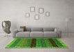 Machine Washable Abstract Green Modern Area Rugs in a Living Room,, wshabs5165grn