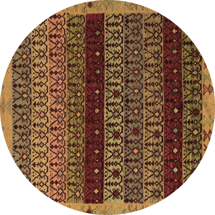 Round Abstract Brown Modern Rug, abs5165brn