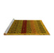 Sideview of Machine Washable Abstract Yellow Modern Rug, wshabs5165yw