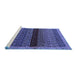 Sideview of Machine Washable Abstract Blue Modern Rug, wshabs5165blu