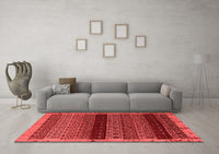 Machine Washable Abstract Red Modern Rug, wshabs5165red