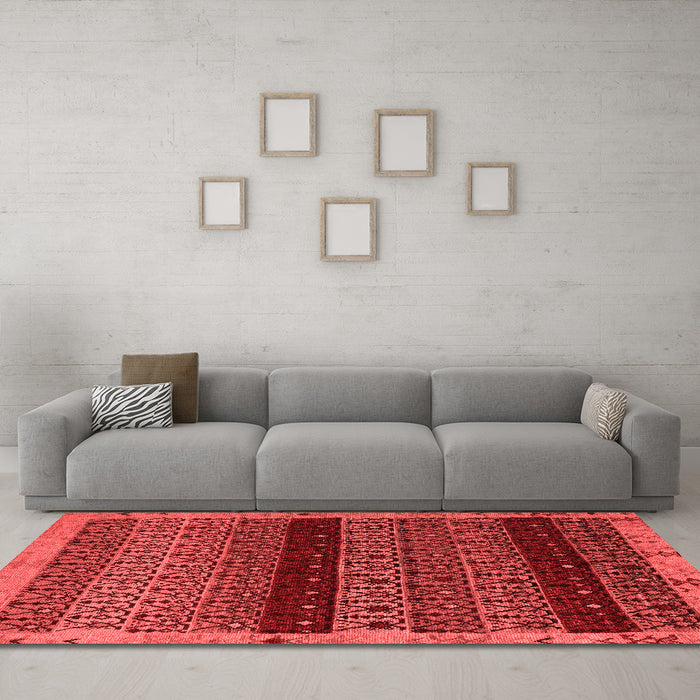 Modern Red Washable Rugs