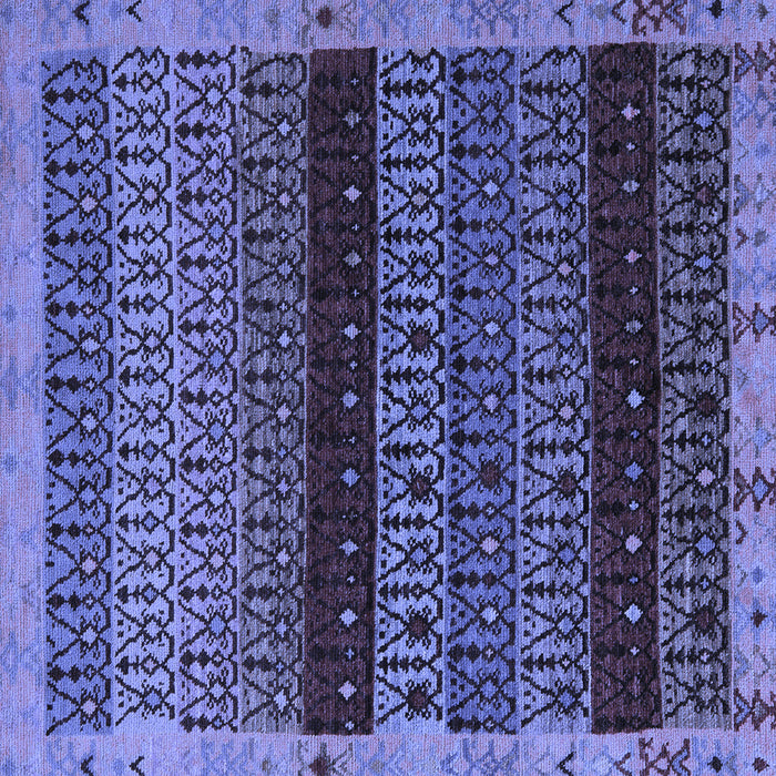Square Abstract Blue Modern Rug, abs5165blu