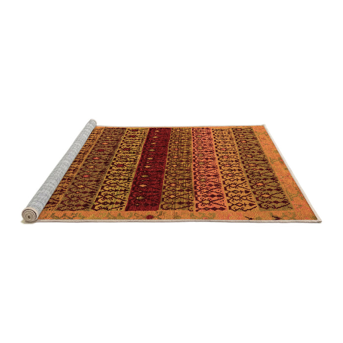 Sideview of Machine Washable Abstract Orange Modern Area Rugs, wshabs5165org