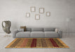 Machine Washable Abstract Brown Modern Rug in a Living Room,, wshabs5165brn