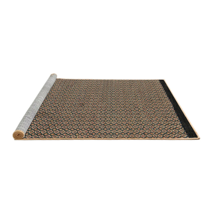 Sideview of Machine Washable Abstract Bakers Brown Rug, wshabs5166