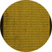 Round Abstract Yellow Modern Rug, abs5166yw