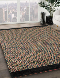 Machine Washable Abstract Bakers Brown Rug in a Family Room, wshabs5166