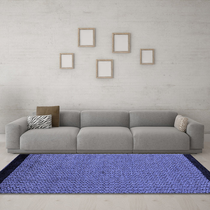 Machine Washable Abstract Blue Modern Rug in a Living Room, wshabs5166blu