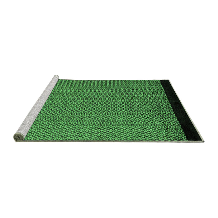 Sideview of Machine Washable Abstract Emerald Green Modern Area Rugs, wshabs5166emgrn