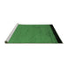 Sideview of Machine Washable Abstract Emerald Green Modern Area Rugs, wshabs5166emgrn