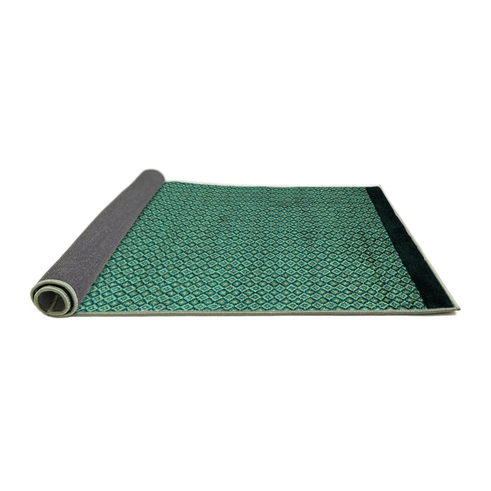 Sideview of Abstract Turquoise Modern Rug, abs5166turq