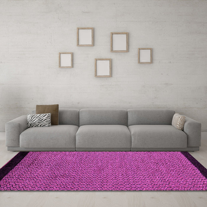 Machine Washable Abstract Pink Modern Rug in a Living Room, wshabs5166pnk