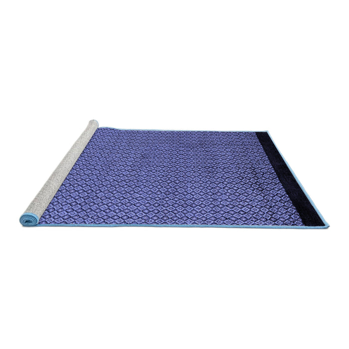 Sideview of Machine Washable Abstract Blue Modern Rug, wshabs5166blu