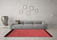 Machine Washable Abstract Red Modern Rug, wshabs5166red