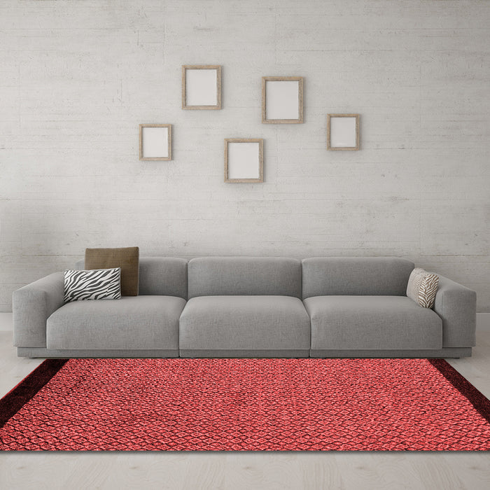 Modern Red Washable Rugs