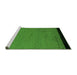 Sideview of Machine Washable Abstract Green Modern Area Rugs, wshabs5166grn