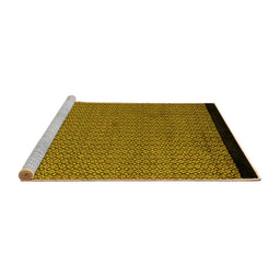 Sideview of Machine Washable Abstract Yellow Modern Rug, wshabs5166yw
