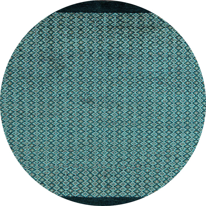 Round Machine Washable Abstract Light Blue Modern Rug, wshabs5166lblu