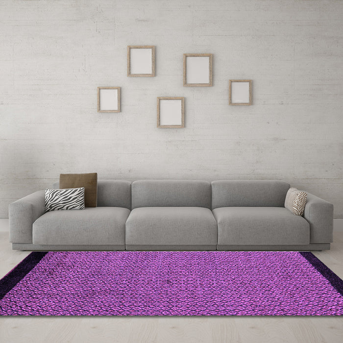 Machine Washable Abstract Purple Modern Area Rugs in a Living Room, wshabs5166pur