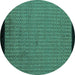 Round Abstract Turquoise Modern Rug, abs5166turq