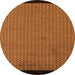 Round Abstract Orange Modern Rug, abs5166org