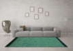 Machine Washable Abstract Turquoise Modern Area Rugs in a Living Room,, wshabs5166turq