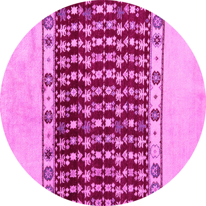 Round Machine Washable Abstract Pink Modern Rug, wshabs5167pnk