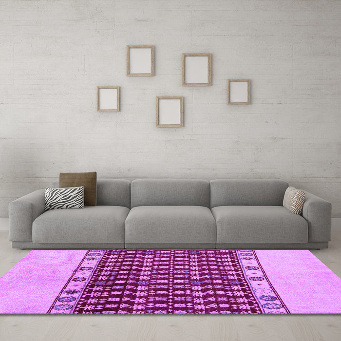 Machine Washable Abstract Purple Modern Area Rugs in a Living Room, wshabs5167pur