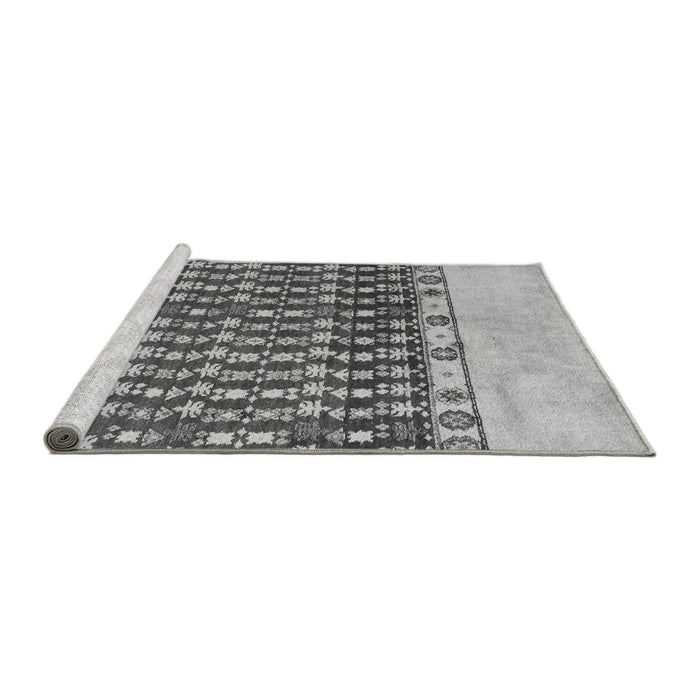 Sideview of Machine Washable Abstract Gray Modern Rug, wshabs5167gry