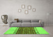 Machine Washable Abstract Green Modern Area Rugs in a Living Room,, wshabs5167grn