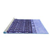 Sideview of Machine Washable Abstract Blue Modern Rug, wshabs5167blu