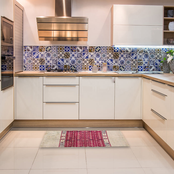 Abstract Brown Modern Rug in a Kitchen, abs5167