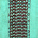 Square Abstract Turquoise Modern Rug, abs5167turq