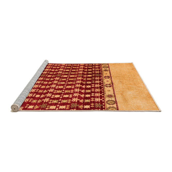 Sideview of Machine Washable Abstract Orange Modern Area Rugs, wshabs5167org