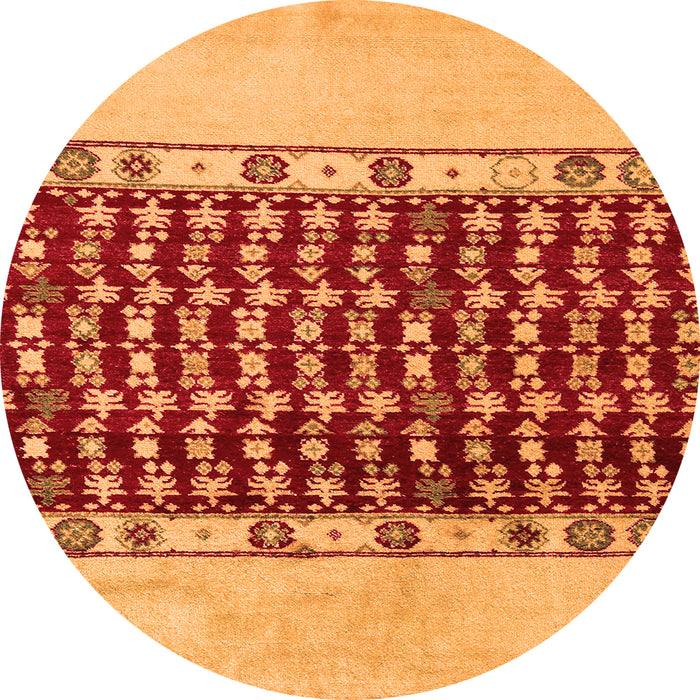 Round Abstract Orange Modern Rug, abs5167org