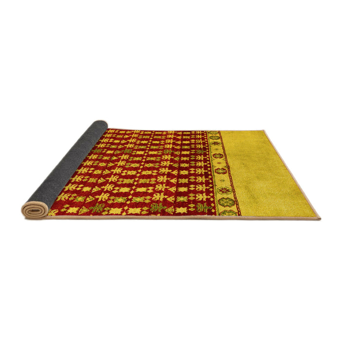 Sideview of Abstract Yellow Modern Rug, abs5167yw