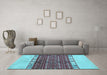 Machine Washable Abstract Light Blue Modern Rug in a Living Room, wshabs5167lblu