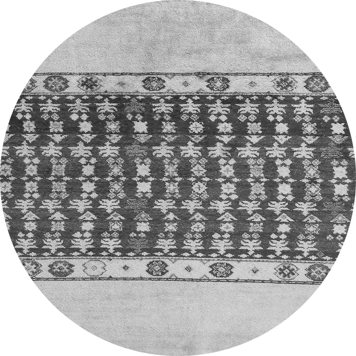 Round Machine Washable Abstract Gray Modern Rug, wshabs5167gry