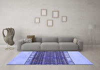 Machine Washable Abstract Blue Modern Rug, wshabs5167blu