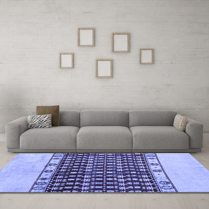Machine Washable Abstract Blue Modern Rug in a Living Room, wshabs5167blu
