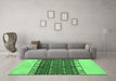 Machine Washable Abstract Emerald Green Modern Area Rugs in a Living Room,, wshabs5167emgrn