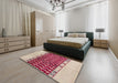 Abstract Brown Modern Rug in a Bedroom, abs5167