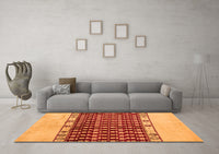 Machine Washable Abstract Orange Modern Rug, wshabs5167org