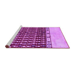 Sideview of Machine Washable Abstract Purple Modern Area Rugs, wshabs5167pur