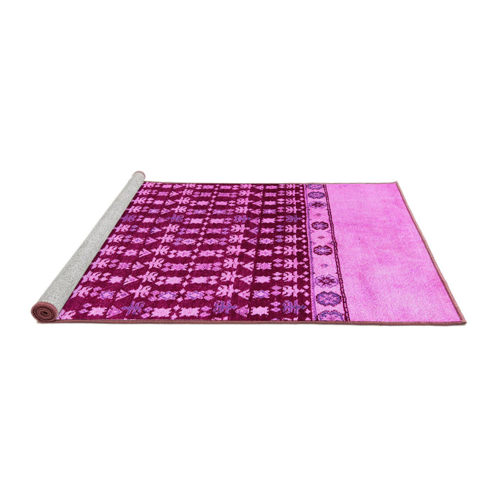 Sideview of Machine Washable Abstract Pink Modern Rug, wshabs5167pnk